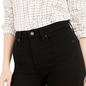 Women’s 26 MADEWELL 9” High Rise Frayed Hem Skinny Jeans in Black